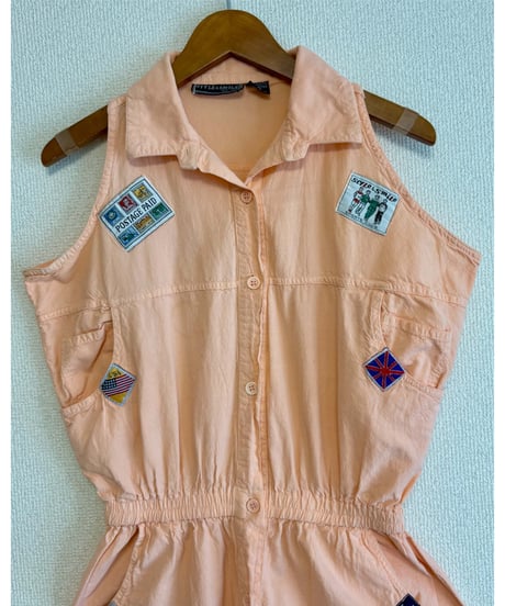 80s unique patch jump suits