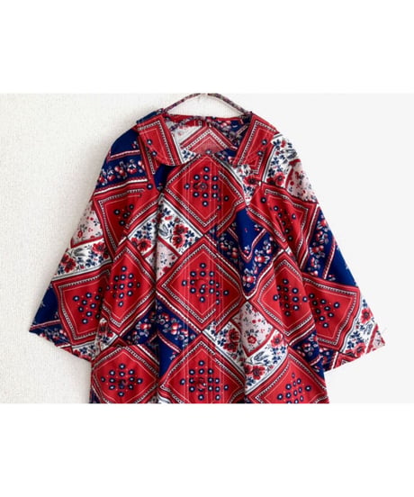 handkerchief patchwork print robe