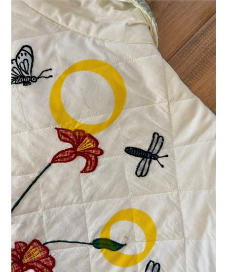 botanical embroidery quilted jacket