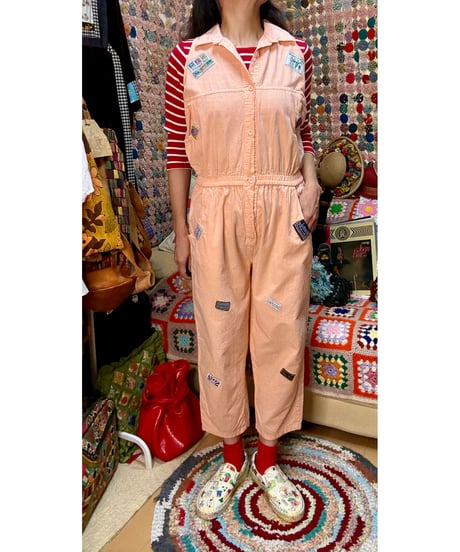 80s unique patch jump suits
