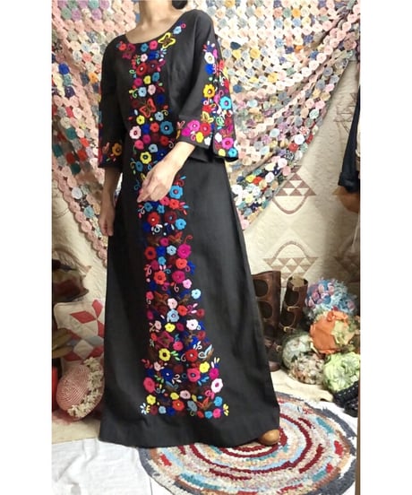 60-70's hand embroidered mexican dress
