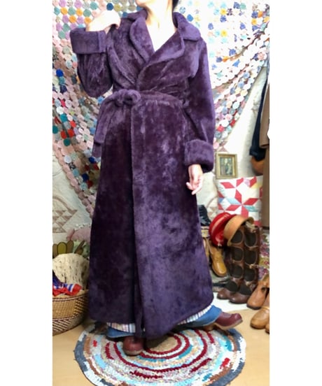 70s fleece eco fur robe