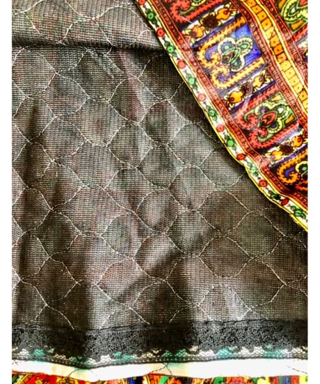 70s paisley quilting skirt