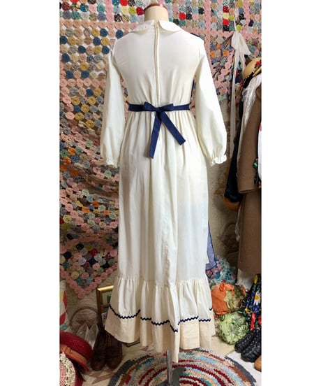 70s patchwork print apron dress