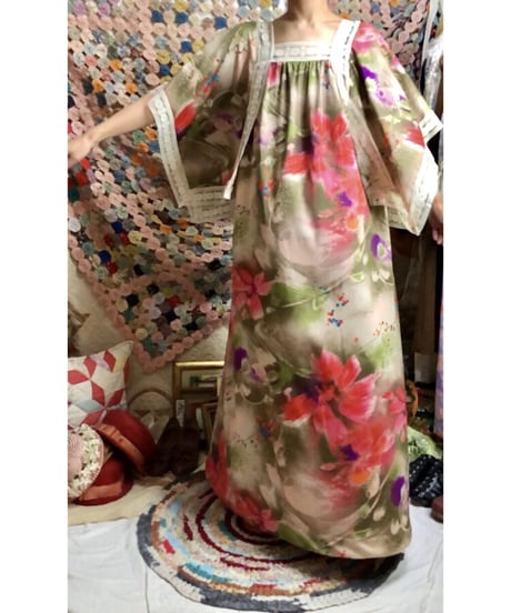 60-70's flower lace dress