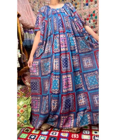 70s scarf print dress