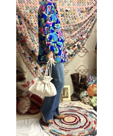 50's nylon woven purse