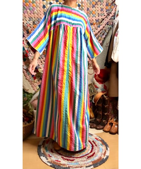 70s mulch stripe easy dress