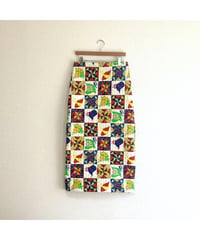 patchwork print quilting skirt