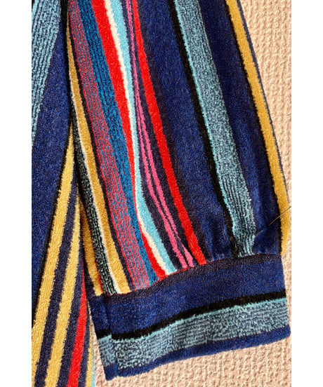 70s stripe hoodie pile dress