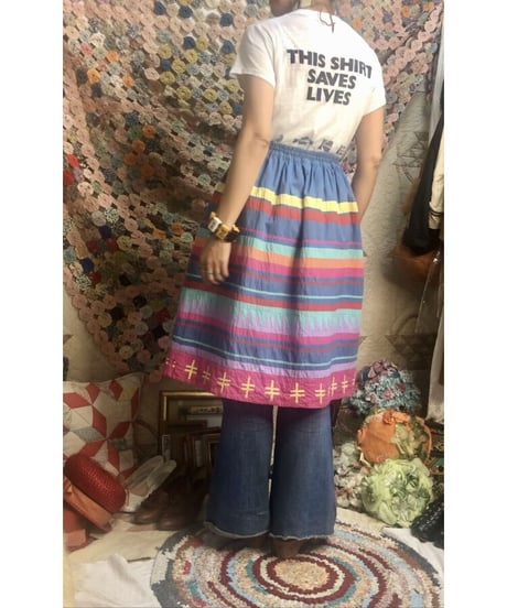 patchwork cotton skirt