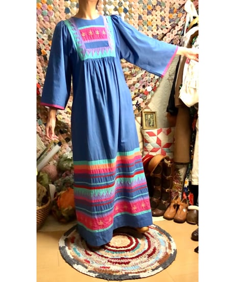 70s patchwork cotton dress
