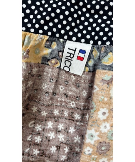 70s patchwork print apron dress