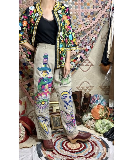 60's floral embroidered shirts