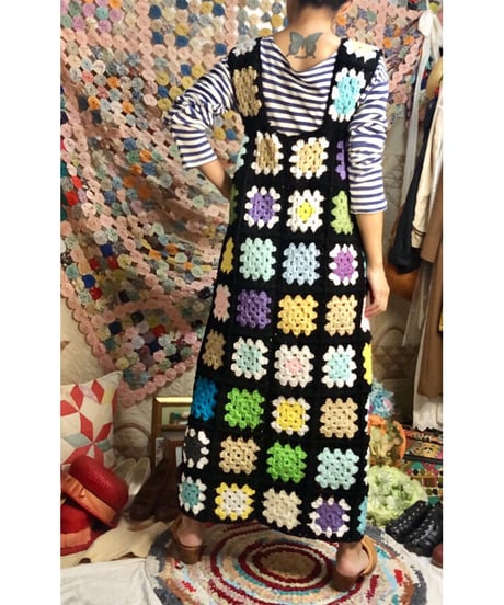 granny square one-piece black