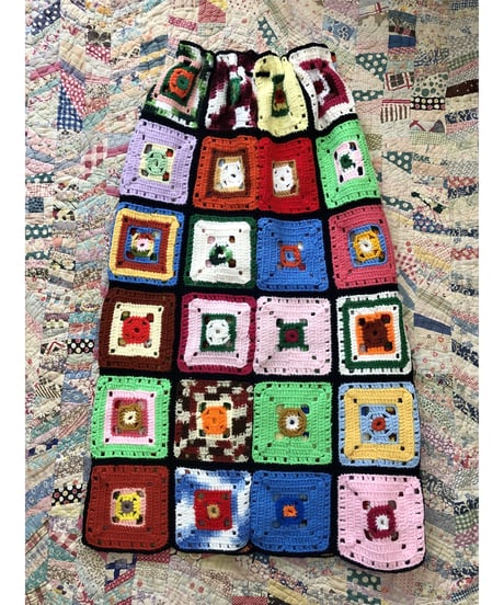 granny square skirt black