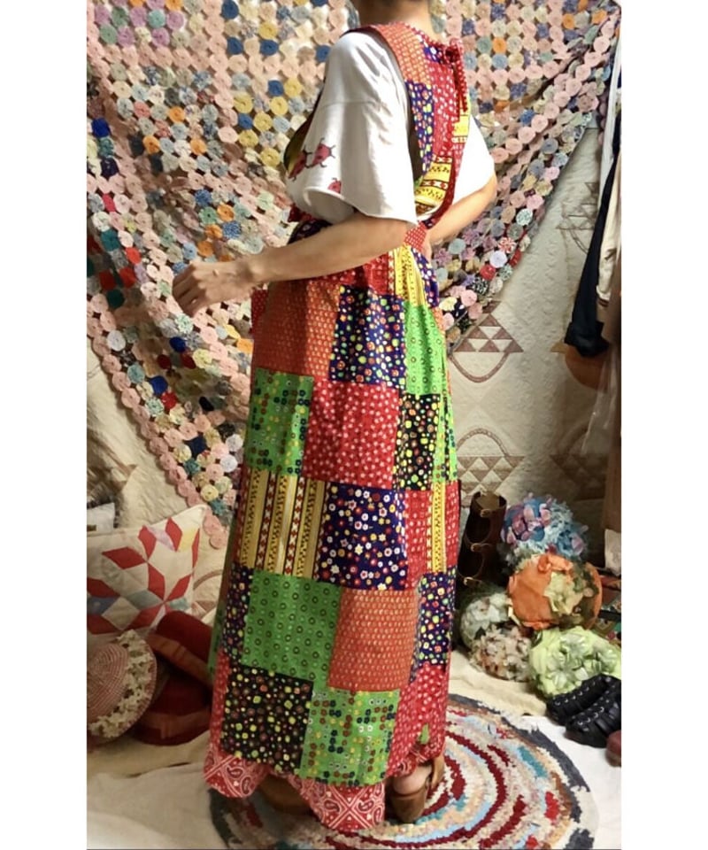 patchwork print apron dress | Quilt