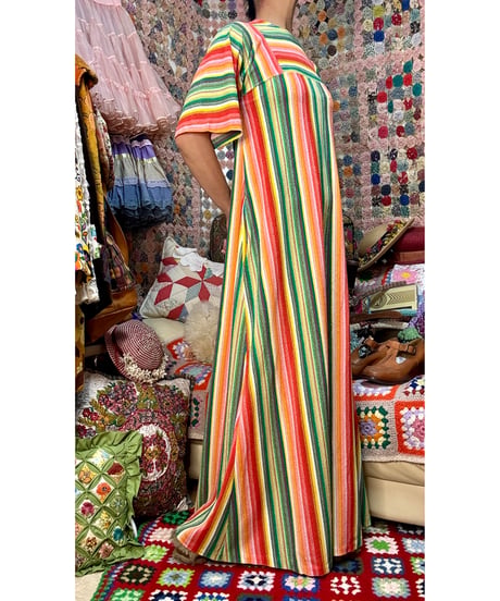 70s stripe pile dress