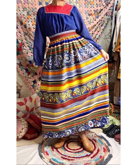 60's psychedelic pattern maxi skirt