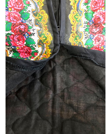 70s paisley and flower quilting skirt
