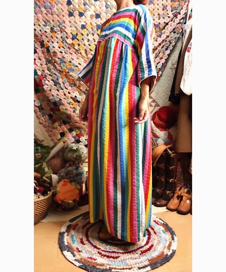 70s mulch stripe easy dress