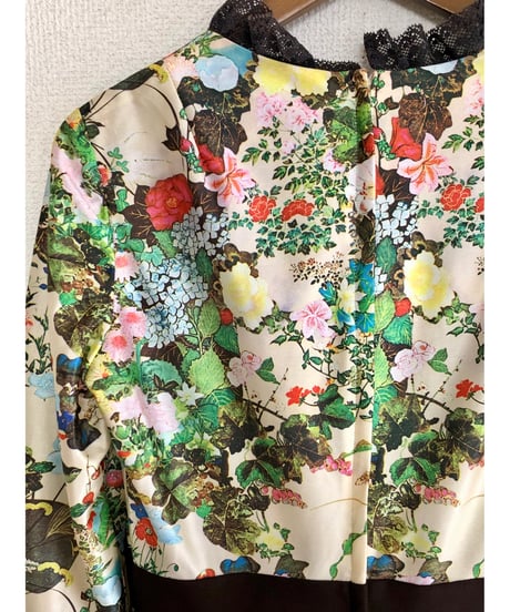 60-70s floral oriental dress