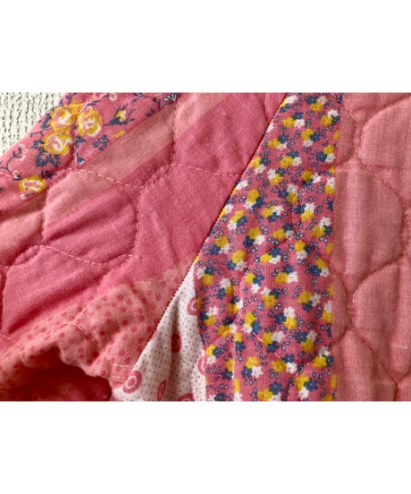 70s quilted flower dress