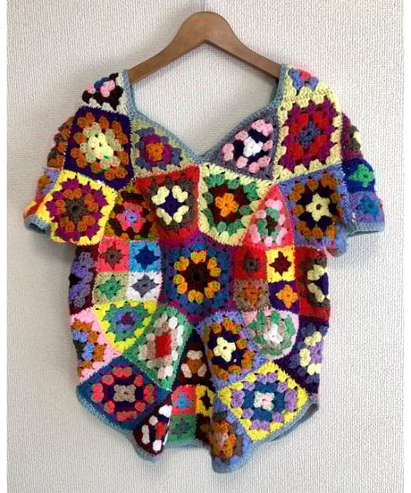 granny square pullover tops