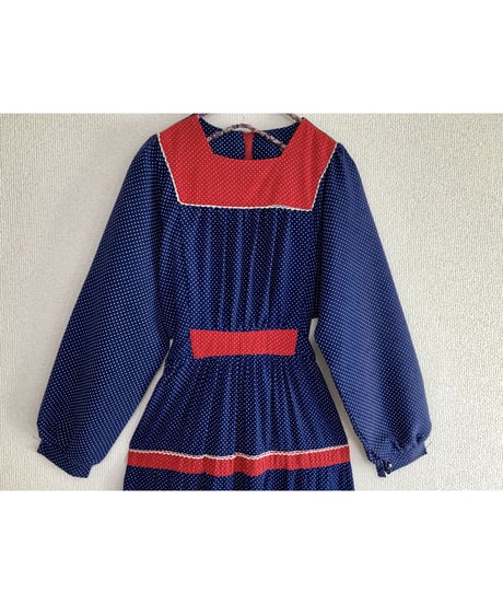 70's polka dots tiered dress