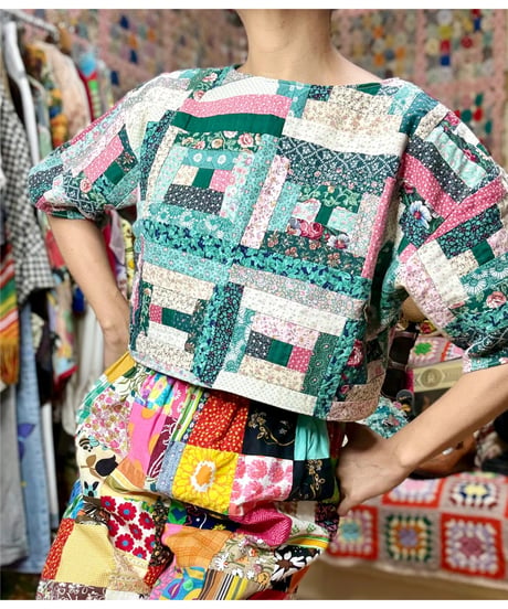 patchwork short tops
