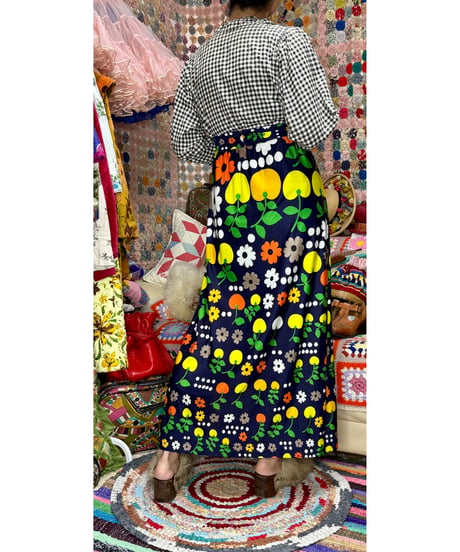 70s fruits & flower skirt