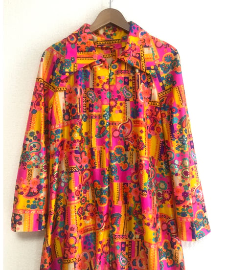 70s  psychedelic flower dress