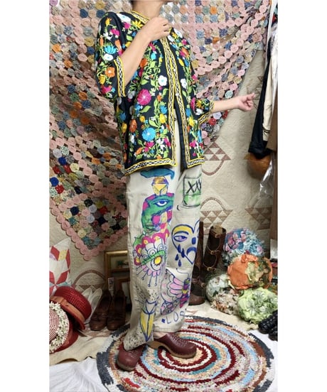 60's floral embroidered shirts