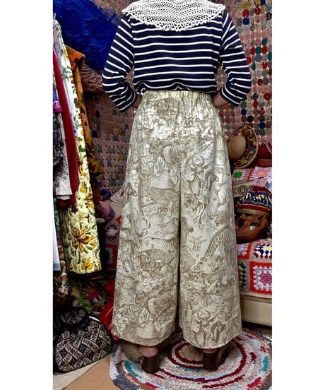 animal jungle super wide leg pants（70s fabric）