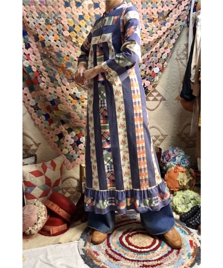 patchwork print dress