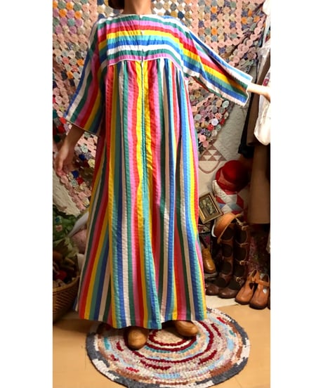 70s mulch stripe easy dress