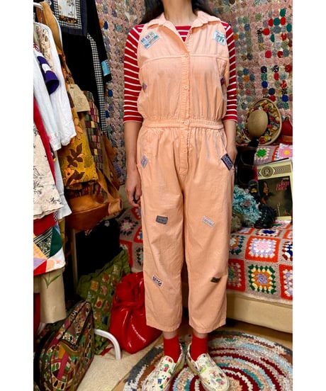 80s unique patch jump suits