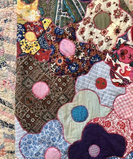 vintage patchwork quilt flower skirt