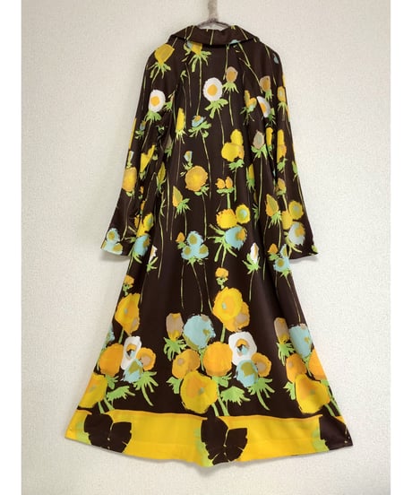 70's flower easy dress