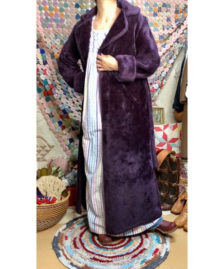 70s fleece eco fur robe
