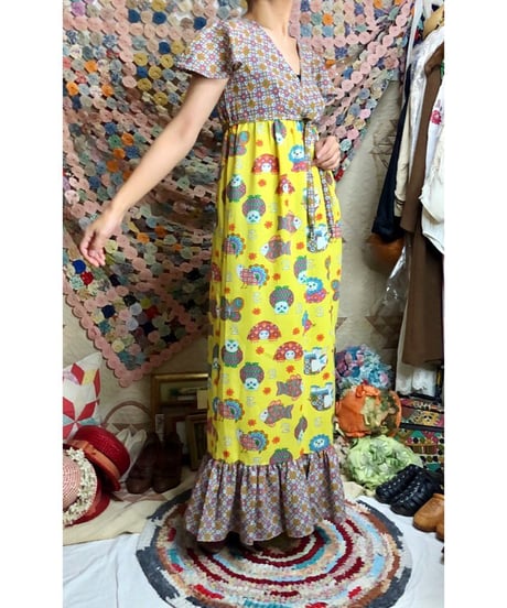 60's funny print summer dress