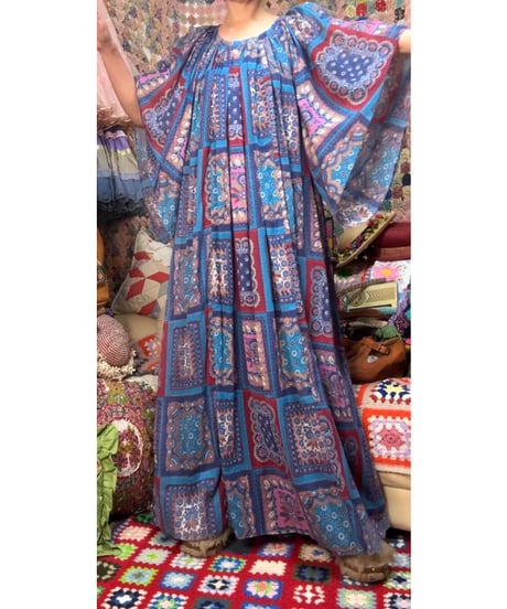 70s scarf print dress