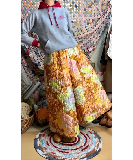 70s quilted super wide pants