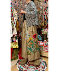 hand embroidered super wide leg pants
