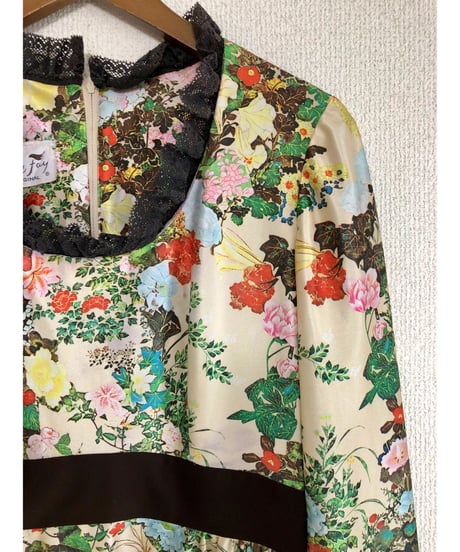 60-70s floral oriental dress