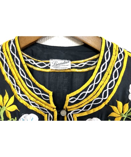 60's floral embroidered shirts