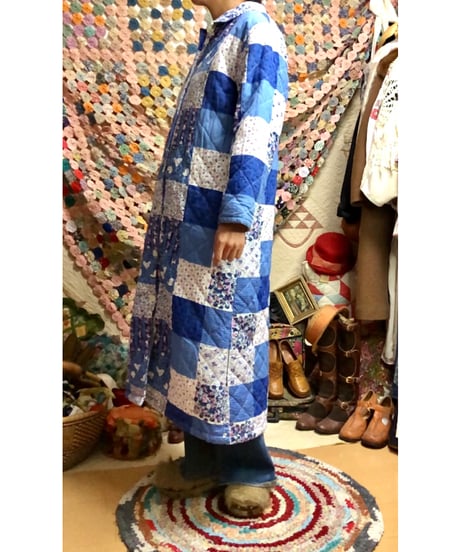 patchwork print quilting coat