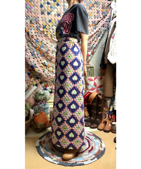 70s heart motif quietd skirt