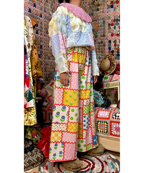 super wide leg pants（70s fabric）