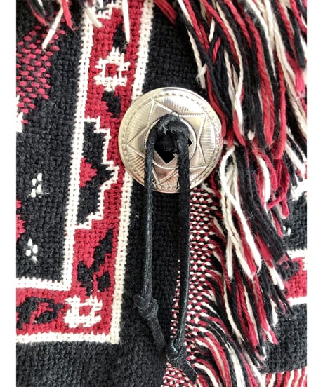 tapestry fringe concho vest